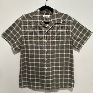 TAYLOR STITCH: The Short Sleeve Hawthorne in Espresso Plaid ( M, 40) LIKE-NEW
